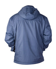 Men's jacket in a hood isolated on a white background. Windbreaker jacket front view. © vitalily_73