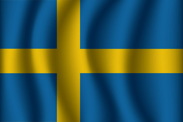 Waving Flag of Sweden. Sweden Icon vector illustration eps10.