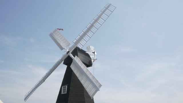 Black windmill standing still