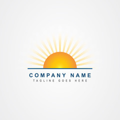 Sun icon logo vector design inspiration.