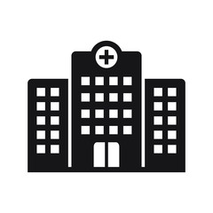 Hospital icon, Hospital building vector icon isolated