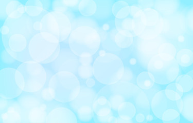 Bokeh on the blue background. Vector blur abstract texture with lot of bubble