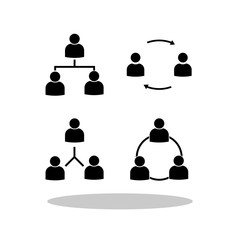 People teamwork icon set in flat style. Business teamwork symbol for your web site design, logo, app, UI Vector EPS 10.