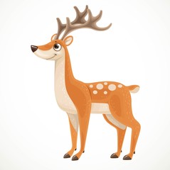 Cartoon spotted deer isolated on a white background