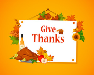 Happy Thanksgiving holiday greeting card in vector