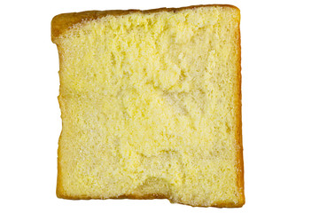 Sliced bread is pasted with sweet butter and sugar on top (clipping path included)