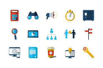business work success finance icons set