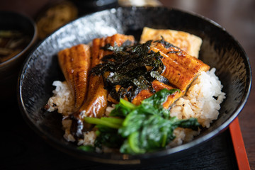 unagidon japanese rice bowl traditional food