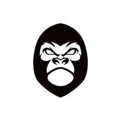 monkey gorilla head logo template silhouette