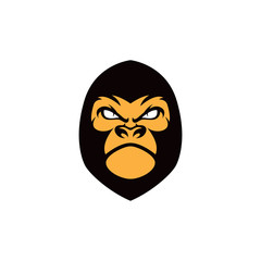 monkey gorilla head logo template silhouette