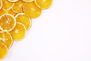 Orangen on white background with copy space