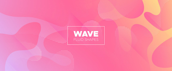 Dotted Fluid Background. Rainbow Abstract Shapes. 