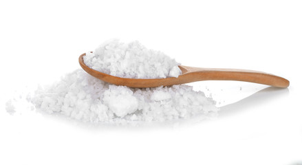 Fototapeta na wymiar sea salt for cooking isolated white background.
