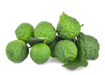Fresh Kaffir Lime on white background