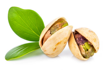 Pistachio isolated on white background.