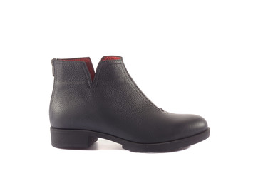 Beautiful elegant suede blue women's open summer shoes sandals high-heeled on a white background, isolated.