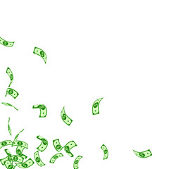 American dollar notes falling. Sparse USD bills on