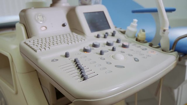 Ultrasound machine in the gynecological office.