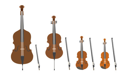 Set of vector modern flat design stringed musical instruments © SHIROKUMA-DESIGN