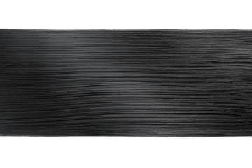 Black hair on white background, isolated. Horizontal line