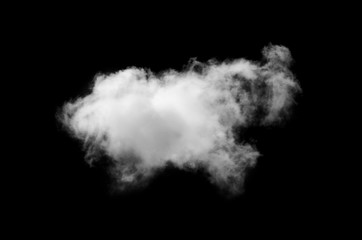 white clouds or smoke isolated on black background