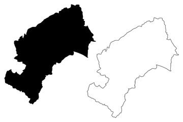 Grad Zagreb (Counties of Croatia, Republic of Croatia) map vector illustration, scribble sketch City of Zagreb map