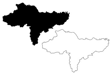 Varazdin County (Counties of Croatia, Republic of Croatia) map vector illustration, scribble sketch Varazdin map