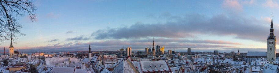 Tallinn Old Town panorama in winter. Estonia