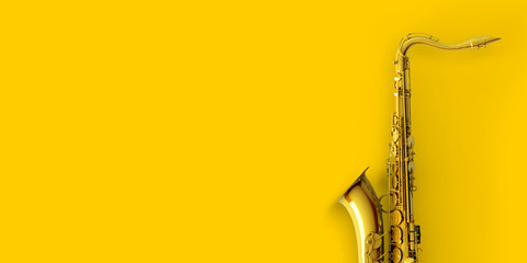 Fototapeta na wymiar yellow gold Saxophone