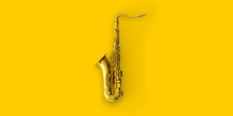  yellow gold Saxophone - obrazy, fototapety, plakaty