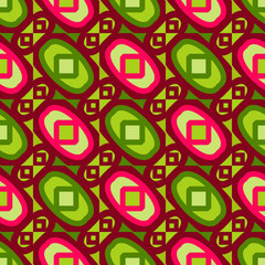 Seamless pattern with bright diagonal geometric ornament.