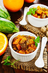 Zucchini jam with orange
