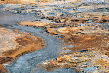 Geothermal texture and pattern from volcanic area in Iceland.