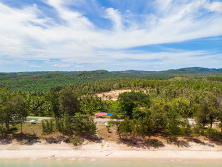 Amazing aerial image of Beautiful seascape scene of Kelambu Beach, Kudat, Sabah, Malaysia. (Image...