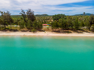 Amazing aerial image of Beautiful seascape scene of Kelambu Beach, Kudat, Sabah, Malaysia. (Image...