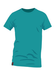 t shirt blue realistic vector illustration isolated