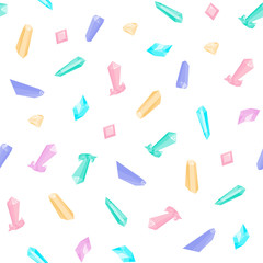 Seamless pattern with crystal in vector