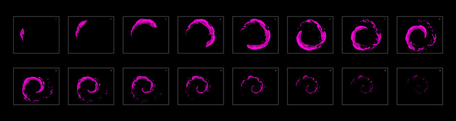 poison ring loop effect sprite sheet or animation frames. frame by frame classic animation for cartoon, mobile games, motion graphic or animation.