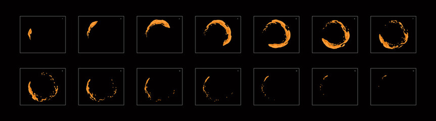 dust circle animation effect. frame by frame classic animation for game development, mobile games or motion graphic.