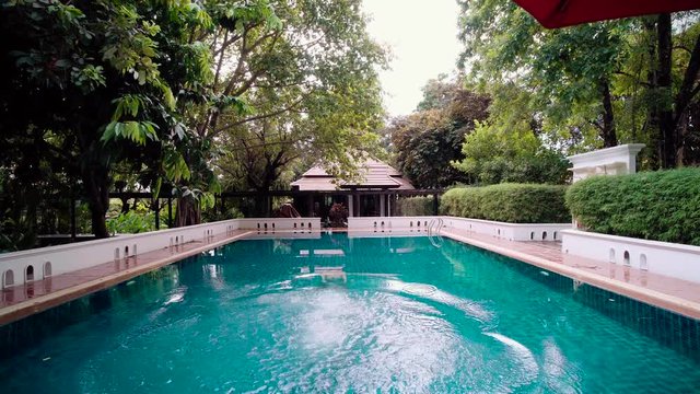 A man playing in the pool