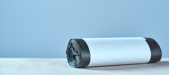 A roll of garbage bags. The concept of cleaning.