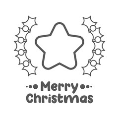 Merry christmas. Star icon. Vector illustration.