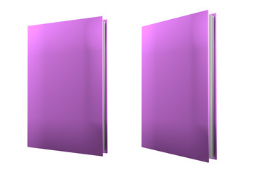 object 3d illustration - high detail pink book closed, school concept isolated on white