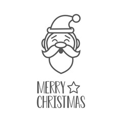 Merry christmas. Santa claus icon. Vector illustration.