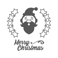 Merry christmas. Santa claus icon. Vector illustration.