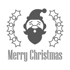 Merry christmas. Santa claus icon. Vector illustration.