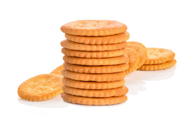 Big round delicious biscuits on a white background