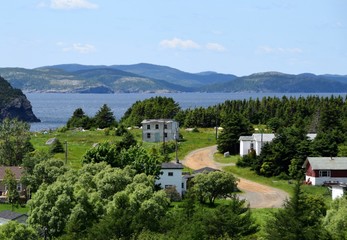 Fototapeta na wymiar Duntara landscape town located north on the Bonavista Peninsula, Newfoundland and Labrador