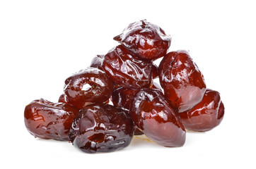  Sweet dried Chinese Jujube on the white background