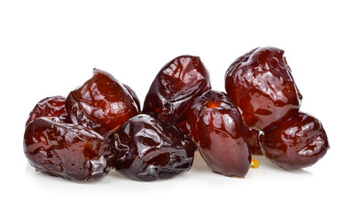  Sweet dried Chinese Jujube on the white background